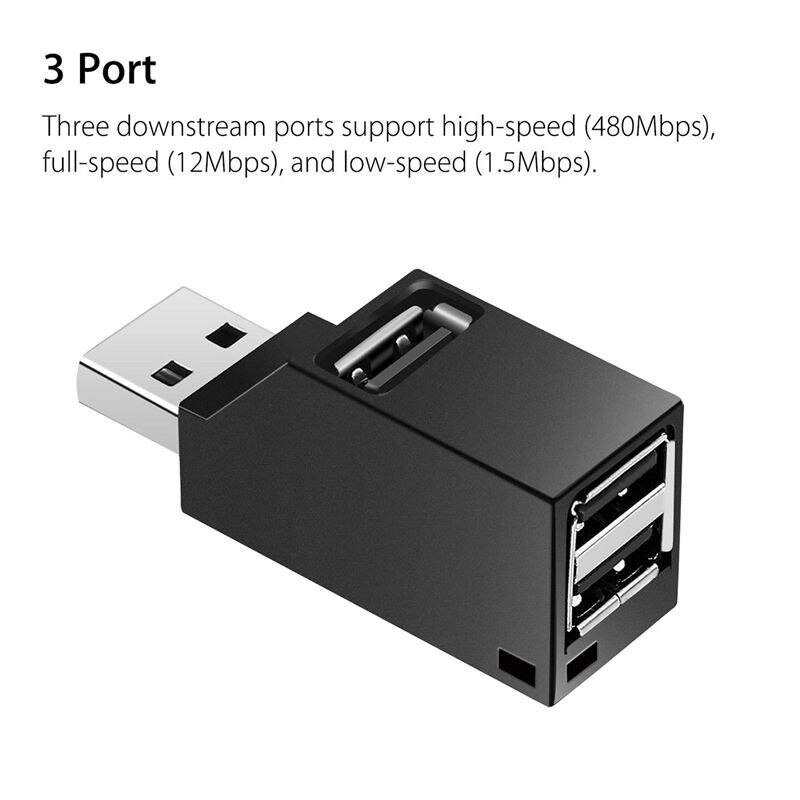 De alta velocidad 3 Port USB 2,0 expansión multipuerto, separador, concentrador de Escritorio PC portátil adaptador