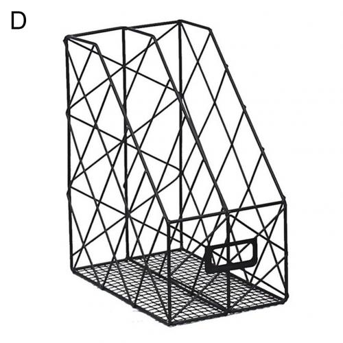 1/2/4 Layers Iron Grid File Book Storage Shelf Organizer Holder Desktop Rack: 2 Layer Black