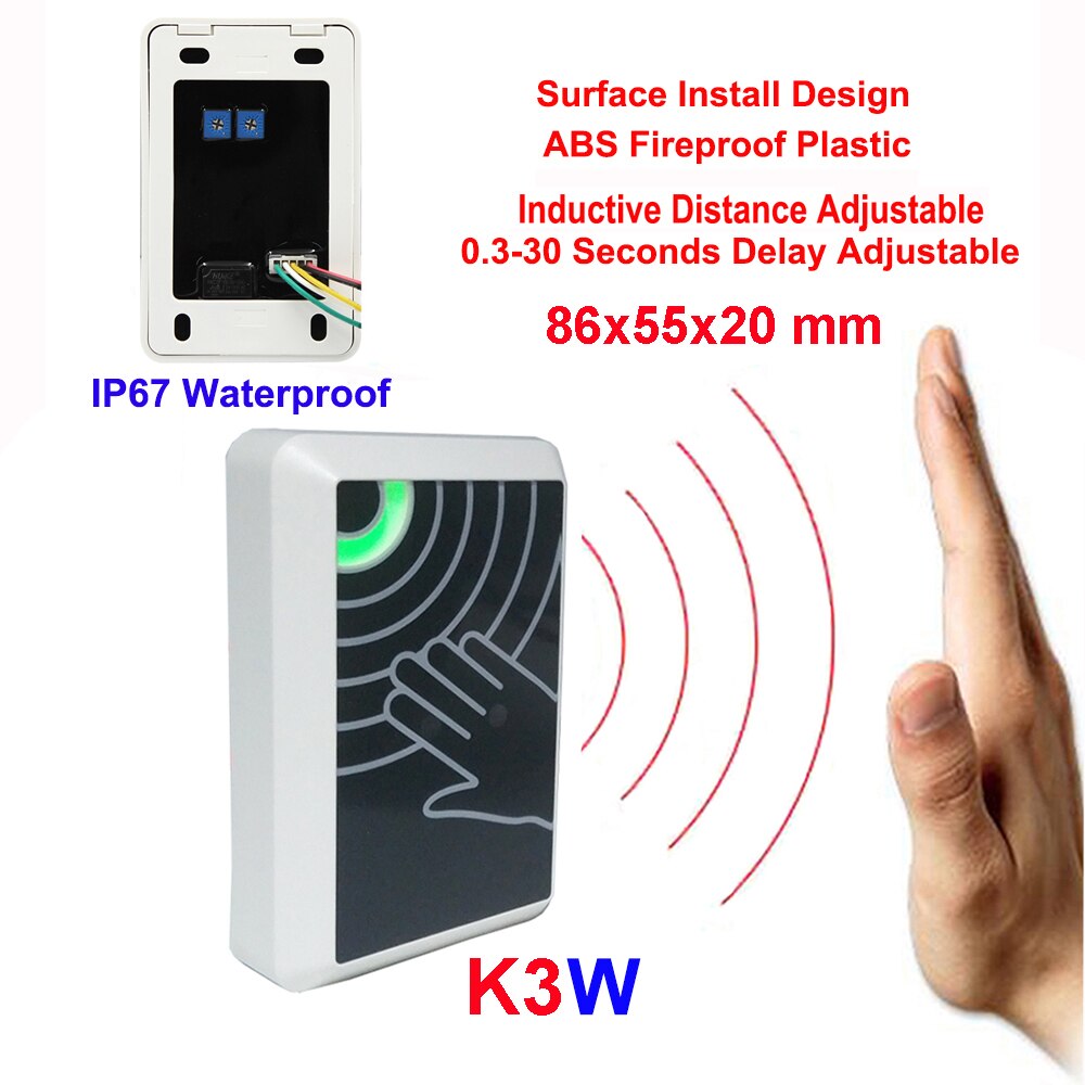 DC12V 24V Surface Installation No Touch Infrared Contactless Door Release Switch Access Control Exit Button: K3W