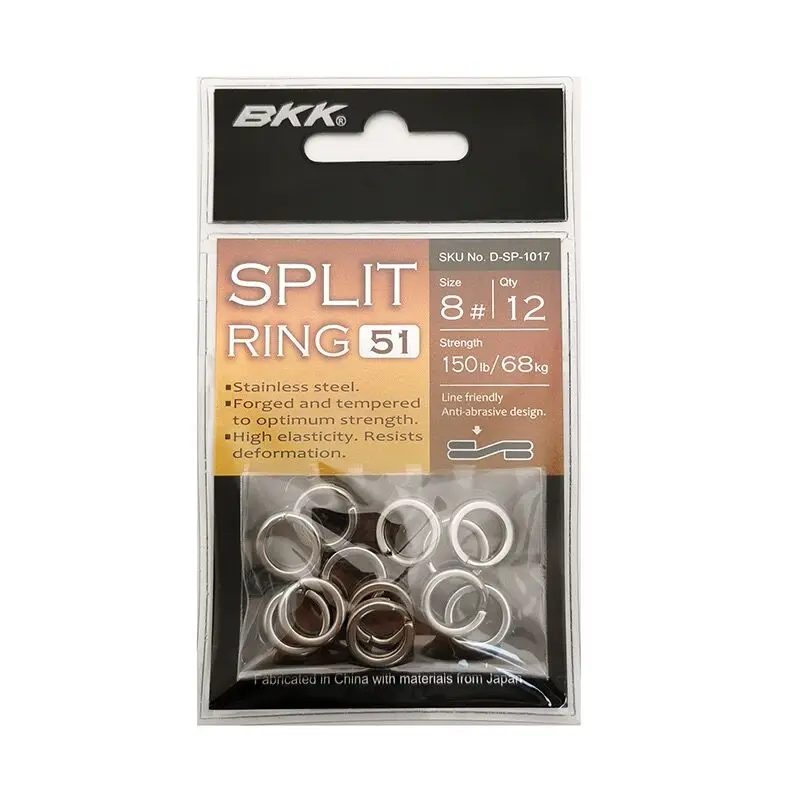 BKK Roestvrij staal Vissen Split Ring Lokken Accessoires Dubbele Ring Zeewater Fre-water Zeebaars Zeilen Ijzeren Plaat