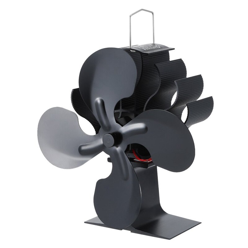 1Pcs Fireplace 4 Blade Heat Powered Stove Fan Wood Burner Eco Friendly Quiet Fan Home Efficient Heat Distribution: Default Title