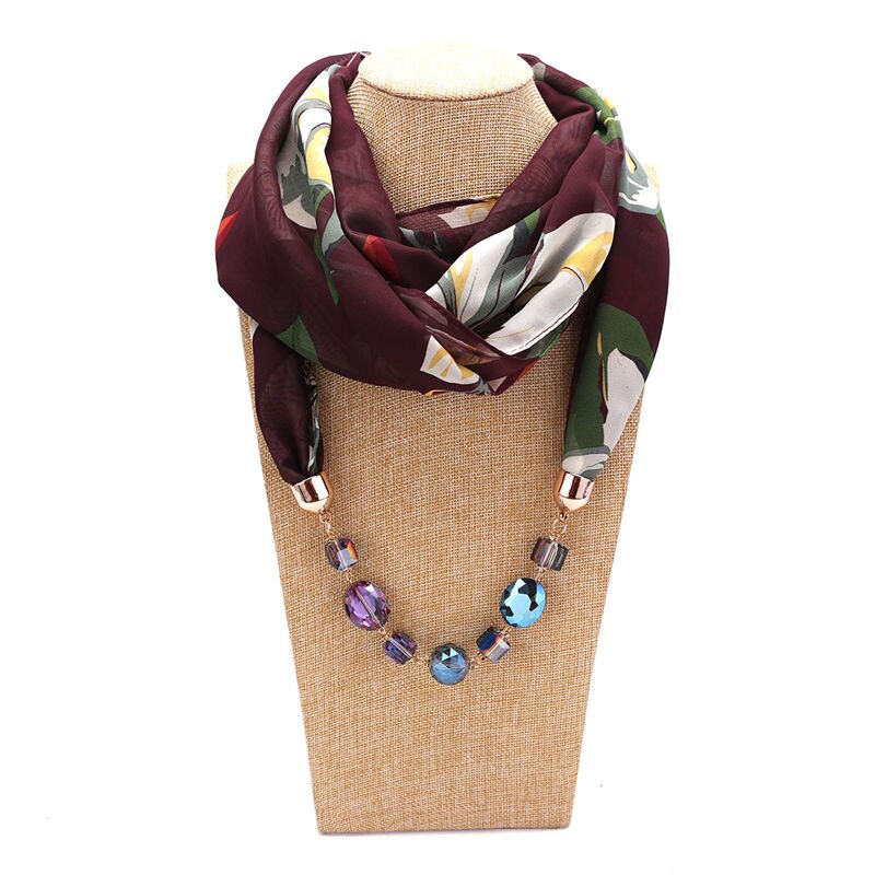 Dames sieraden hanger ketting sjaal vrouwelijke chiffon sjaals en omslagdoeken femme foulard moslim wrap hoofddoeken: 1