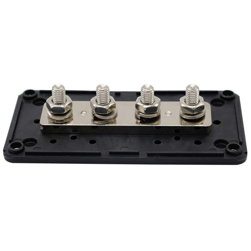 DC 48V 300A 4 terminales pendientes barra Bloque de Distribución de Energía para coche barco (negro)