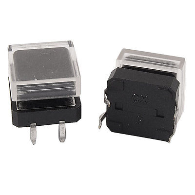 5 Pcs Black Square Cap Momentary Push Button Tactile Tact Switch 12 x 12mm 4 Pin
