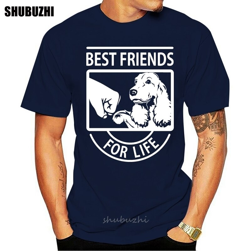 brand men shirt Cocker Spaniel Best Friend T-shirt cotton tshirt men summer t-shirt euro size: navy blue / S