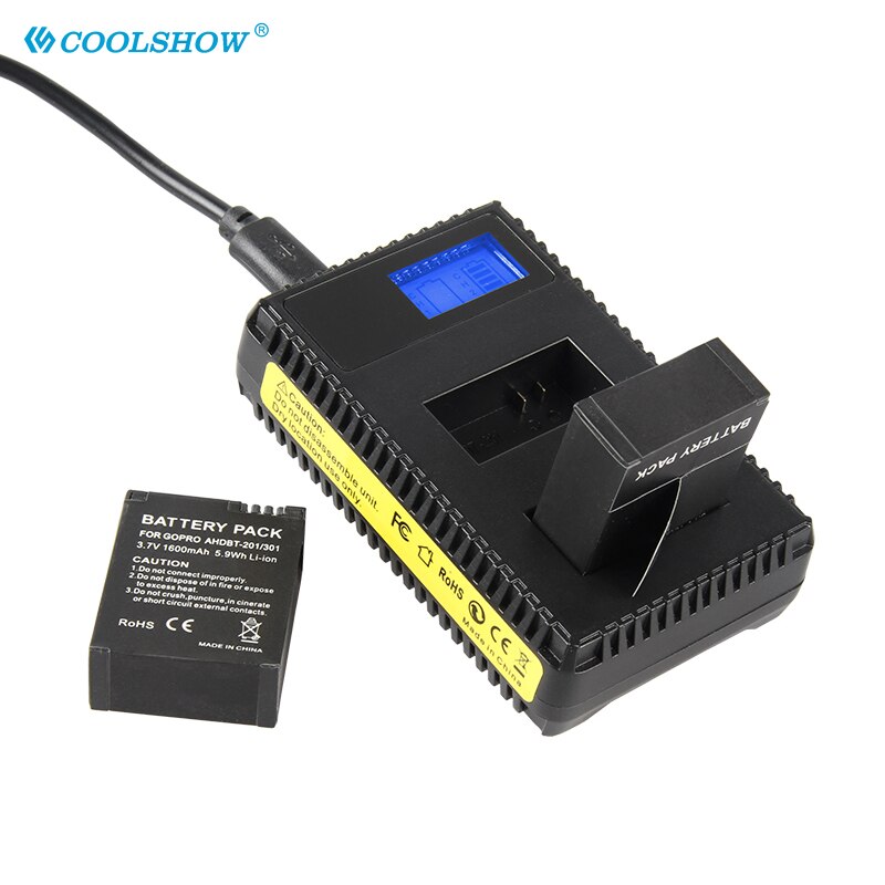 Batería de 201 mah para cámara GoPro, 301, 1600, 201, HD, HERO3, Hero 2, AHDBT-201, AHDBT-301, AHDBT-302