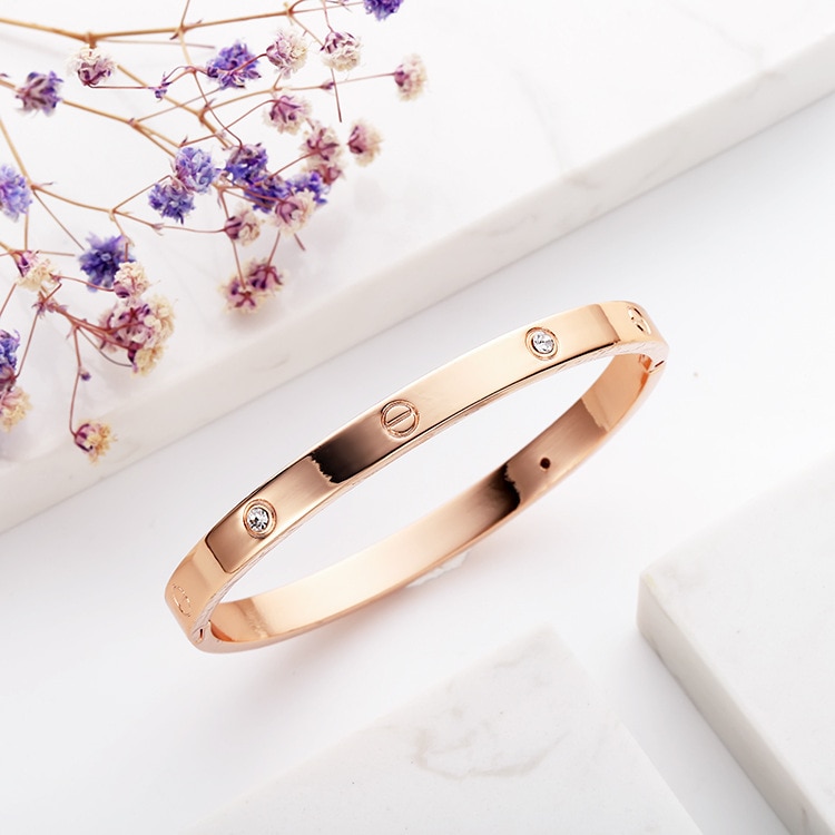 Fshion moderna smycken med rosa guld litet fräscht armband för studentpar flickvänner armband armband: 001
