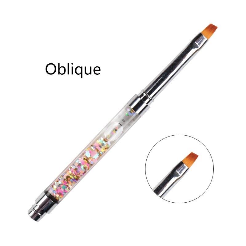Bqan lantejoulas unha arte uv gel acrílico francês pintura escova flor design listras linhas forro diy desenho caneta manicure ferramenta: oblique brush
