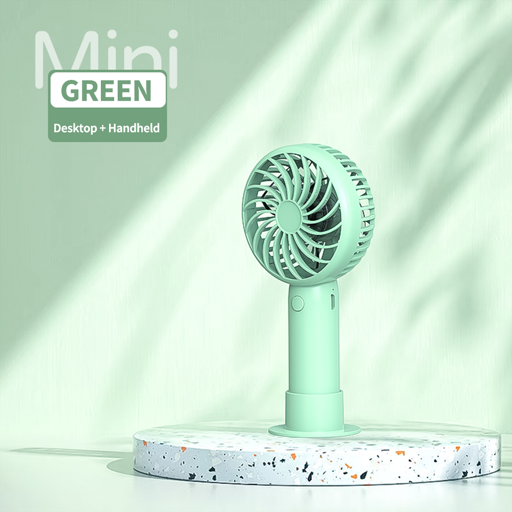 Ventilateur Portable Rechargeable pratique petit ventilateur de poche ventilateur à main léger Mini ventilateur portatif refroidisseurs d'air: green