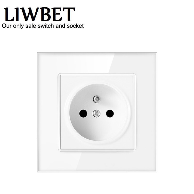 Liwbet Franse Stopcontact En Zwart/Wit/Groen/Roze Kleur Glas Panel Eu Standaard 16A Plug Power socket