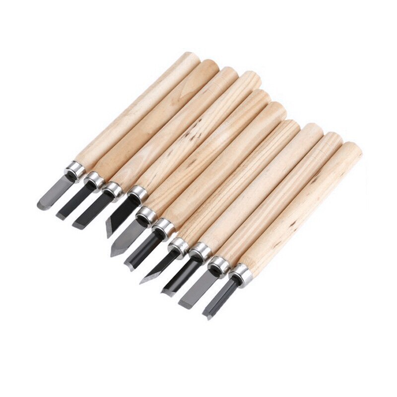 12/10-piece Craft Wood Carving Knife Hand-carved Wooden Handle Set Student Hand-carved Wood Carving Knife Carving Set