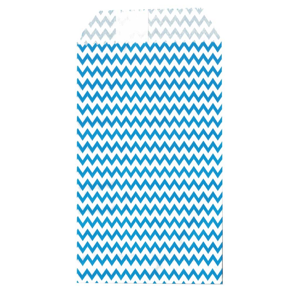 Mini Chevron Kraft Papieren Zakken, Bruiloft Uitnodiging Wenskaarten Papier Bag 25 Stks/partij: Blauw