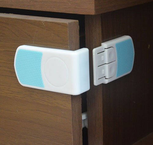 20 unids/lote suministros de bebé doble fotos en ángulos rectos a cerradura cajón de gabinete infantil protección LockChild cerradura de seguridad: Default Title