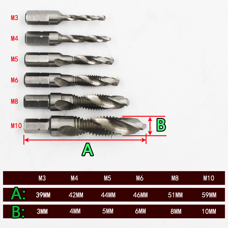 Ztdplsd zeskantschacht hss titanium machine tapschroef spiraalpunt draad metrische plug taps boorbits hand slijpen snijgereedschap