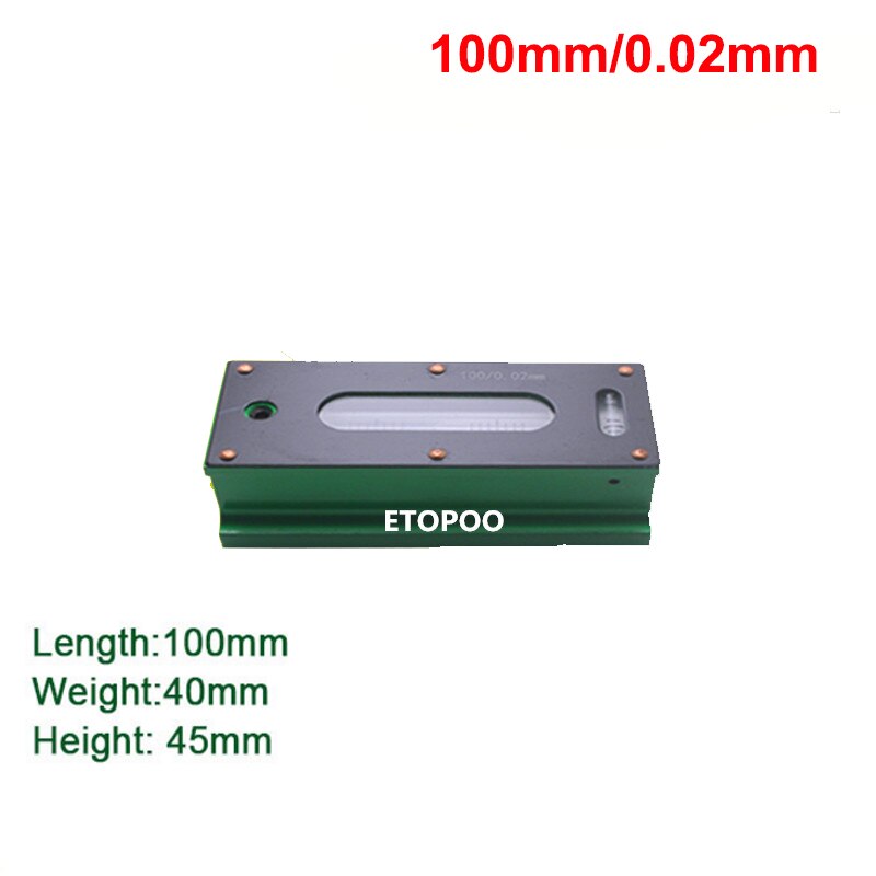 0.02mm 100/150/200/250/300mm High Precision Mechanical Bar Level Instrument Measuring Tool Level Graduation Bar: 100mm B type