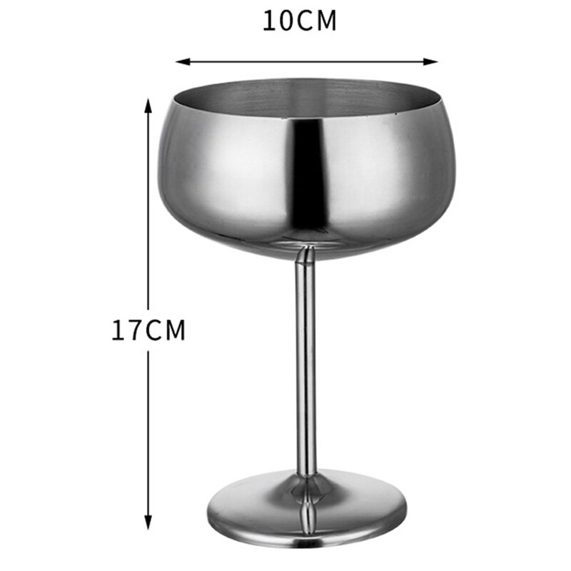 1 stk luksus 304 rustfritt stål cocktailglass cocktail juice drikke champagne beger fest barutstyr kjøkkenverktøy sølv