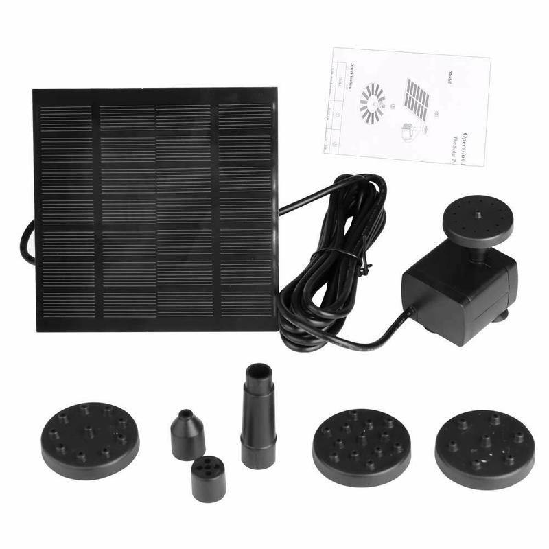 200L/H Solar Panel Powered Water Feature Pump Floating Bath Watering Garden Pool Pond Fountain Fish Aquarium
