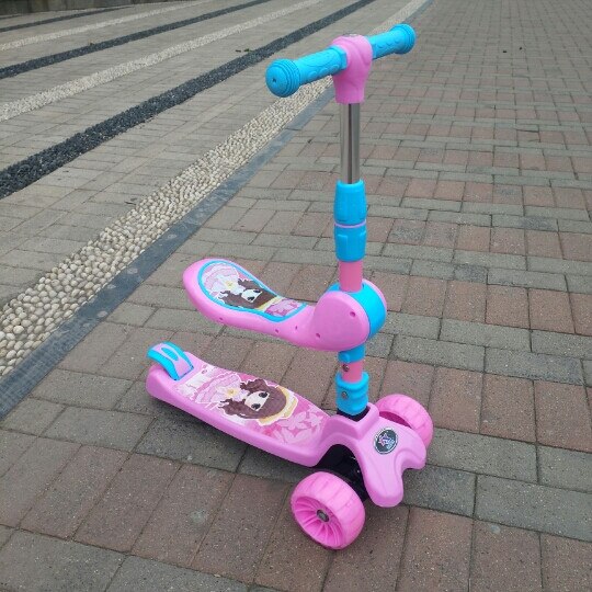 Kinder roller 1-3-6-12 jahre alte kinder baby mädchen jungen breite räder pedal einzelnen fuß skating: Rosa