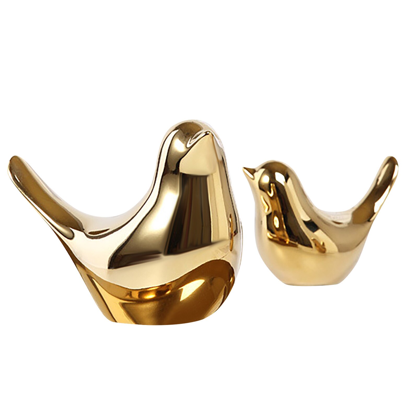 4# Golden Bird Figurines Modern Ceramic Bird Statues Animal Sculpture Home Decoration Crafts Gold Ceramic Wedding: Default Title