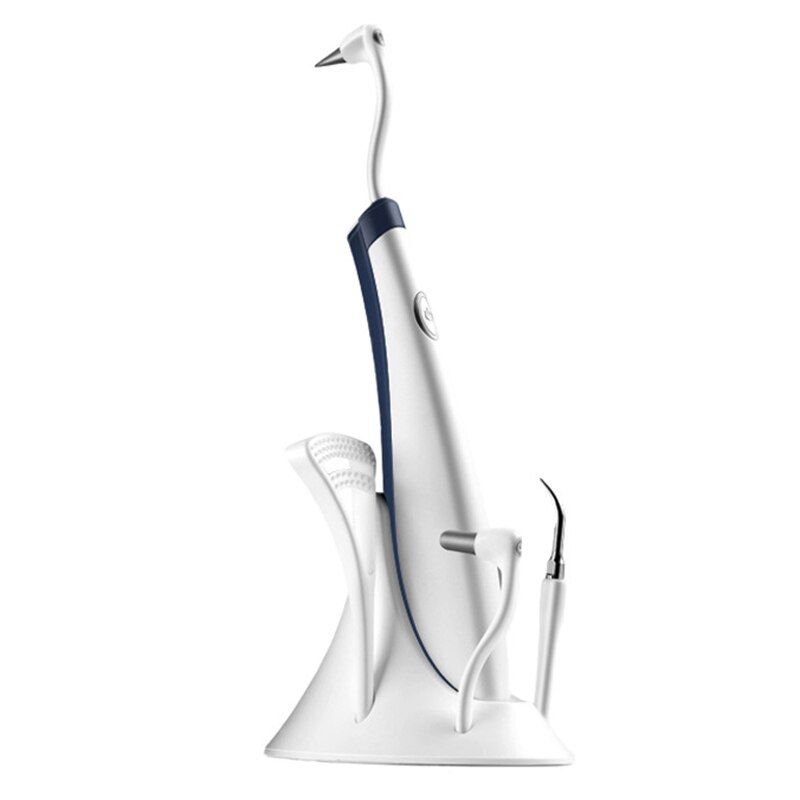 5 In 1 Scaler Ultrasonic Electric Tooth Polish Cleaner Stains Tartar Clean Tool Whiten Teeth Oral Teeth Clean Kit Tool: 01 white
