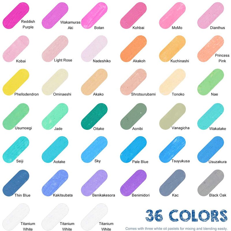 Paul Rubens Oil Pastels Painting Crayon Box Set Macaron 36 Colors White Drawing Pen School Art Stationery Supplies for Artist