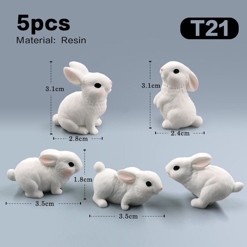 Easter Cute Rabbit Figurine Diy Landscape Home Kawaii Room Decor Miniature Fairy Garden Decoration Accessories Modern: DARK GRAY