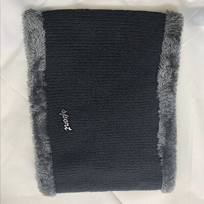 Gestrickte Männer Frauen Winter Mützen Hüte Sturmhaube Vlies Schädel Erreichte Kappen Schal Gesicht Maske Wolle Warme Skullies Gorros: Schwarz1