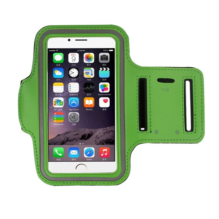 Mobiltelefon sportsarmbånd til iphone 11 12 pro x xs max  xr 7 8 plus gym kører mobiltelefonarmbånd til samsung universal: Grøn