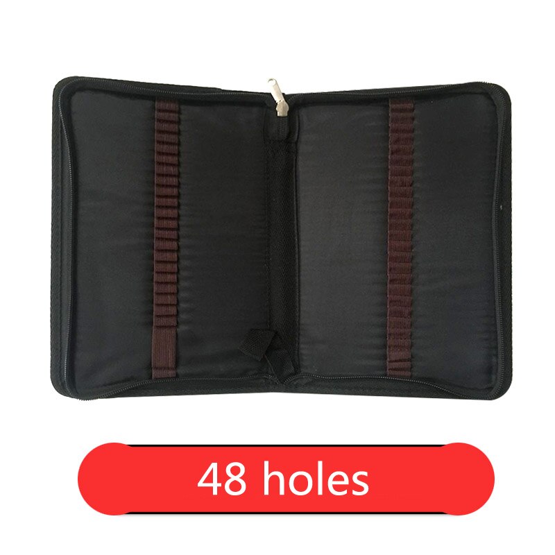 Estuche de tela para lápices de 36, 48 y 72 agujeros, estuche de tela para lápices, bolsa de lápices de Color sólido con cremallera, estuche de bolígrafo para bocetos, escolares para estudiantes