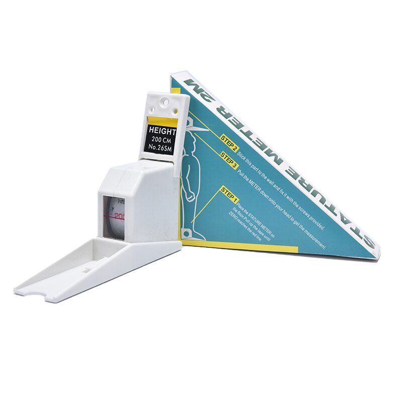 1PC Portable Height Meter 2m For Body Growth Altimeter Wall Mounted Tool Retractable Durable Tape Measure Home Black/White