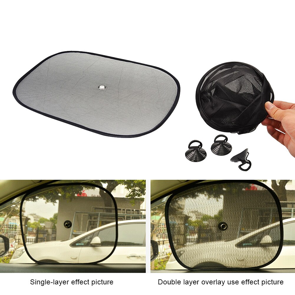 44x36 cm Car Front Rear Window Sun Shade Suction Cup Sun Protection Mesh Side Window Car Sunshade Universal