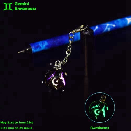 Creatieve Lichtgevende Pen 12 Constellation Zodiak Teken Horoscoop Astrologie Gel Pen Voor School Schrijven Kawaii Pennen Briefpapier: Gemini