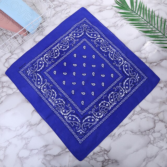 Oranje Bandana Mode Hoofddeksels Haarband Sjaal Pols Wraps Vierkante Sjaals Afdrukken Zakdoek Haaraccessoires Voor Vrouwen T3: 1pcs Royal blue