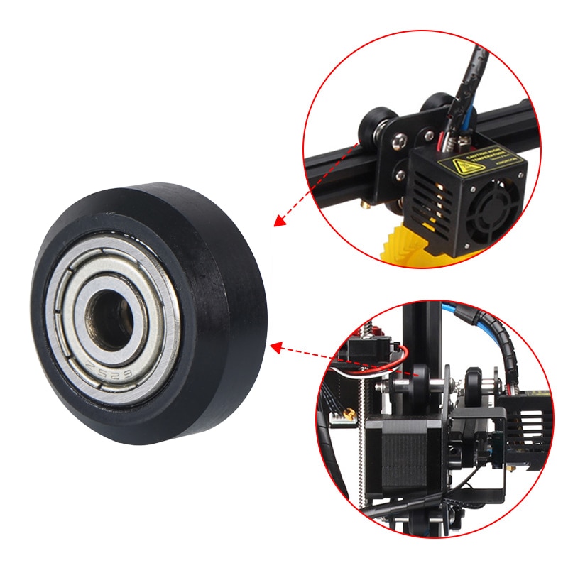 KINGROON 2 sztuki KP3S koło pasowe z krążkiem liniowym liniowym z łożyskiem kulkowym 3D części drukarki plastikowy krążek 5*24mm