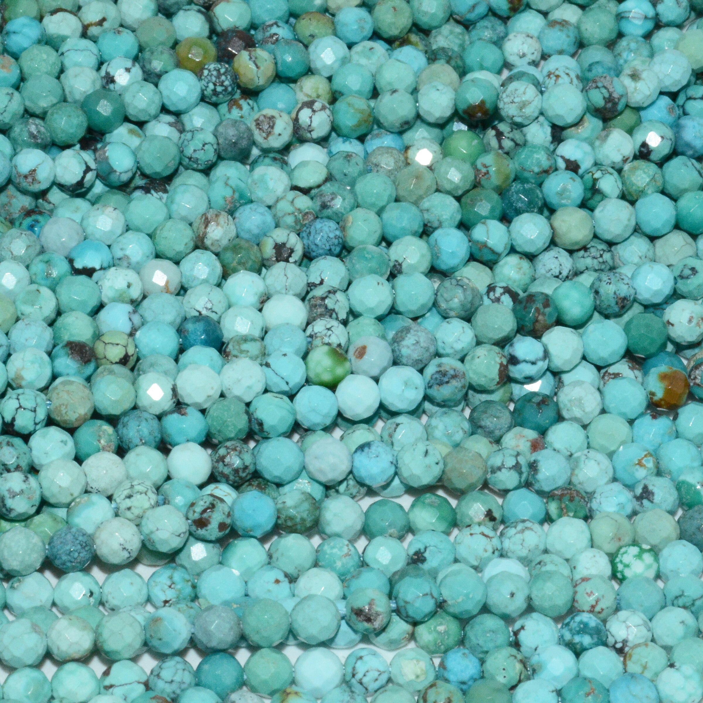 4.2mm facettierte, runde perlen aus natürlichem hubei-türkis