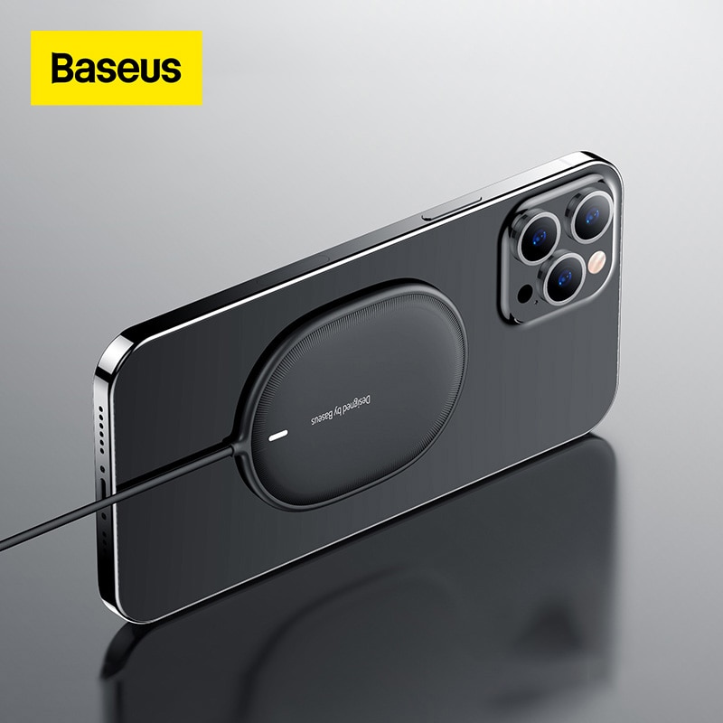 Baseus Licht Magnetische Draadloze Oplader Voor Iphone 12 12Pro Max Draagbare Oplader Voor Iphone 12 Mini Ultra Dunne Lader Snel