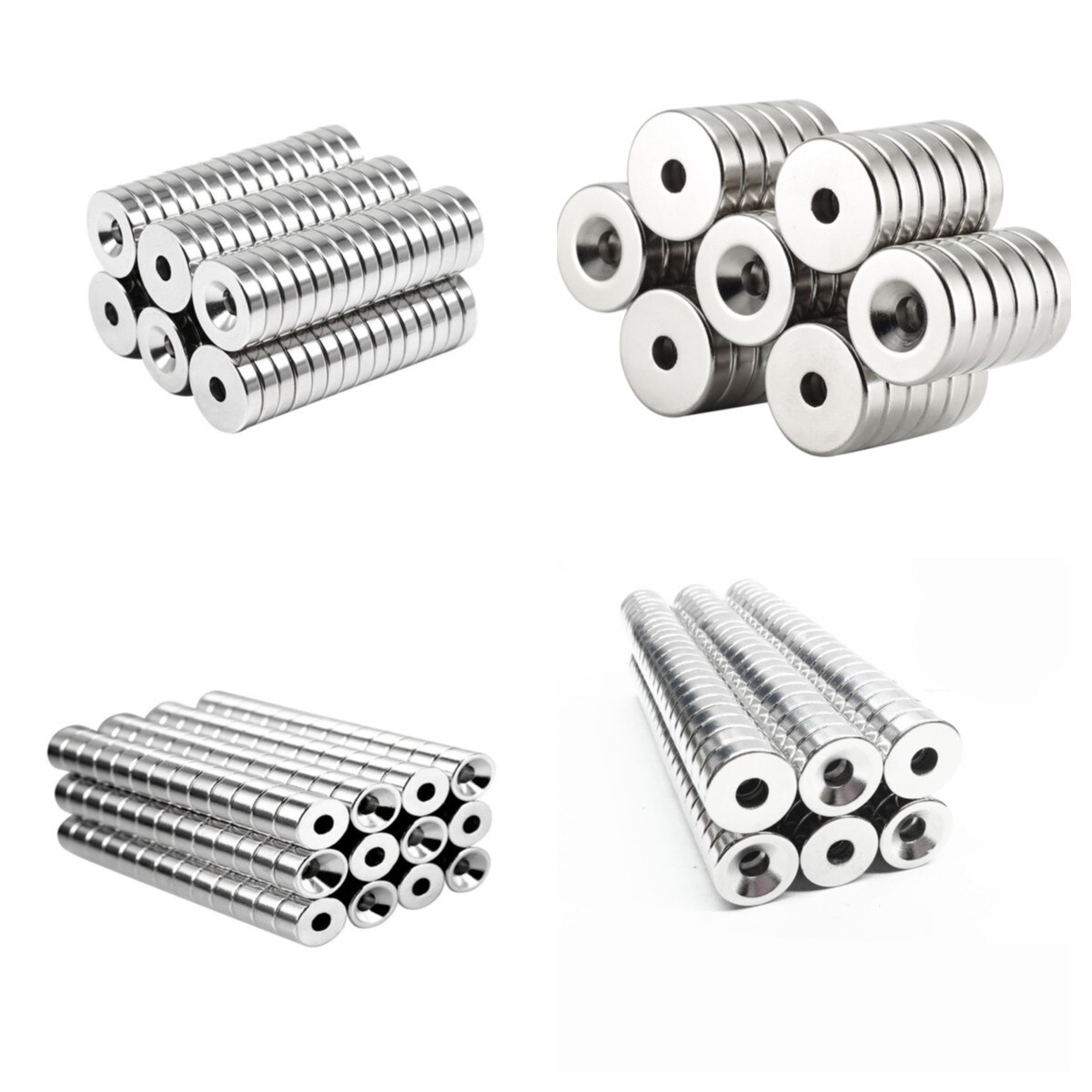 10pcs Dia 8/10/12/15/18mm Round Neodymium Magnets Thick 2/3/4/5mm With M3 M4 Countersunk Hole Strong Permanent Rare Earth Magnet