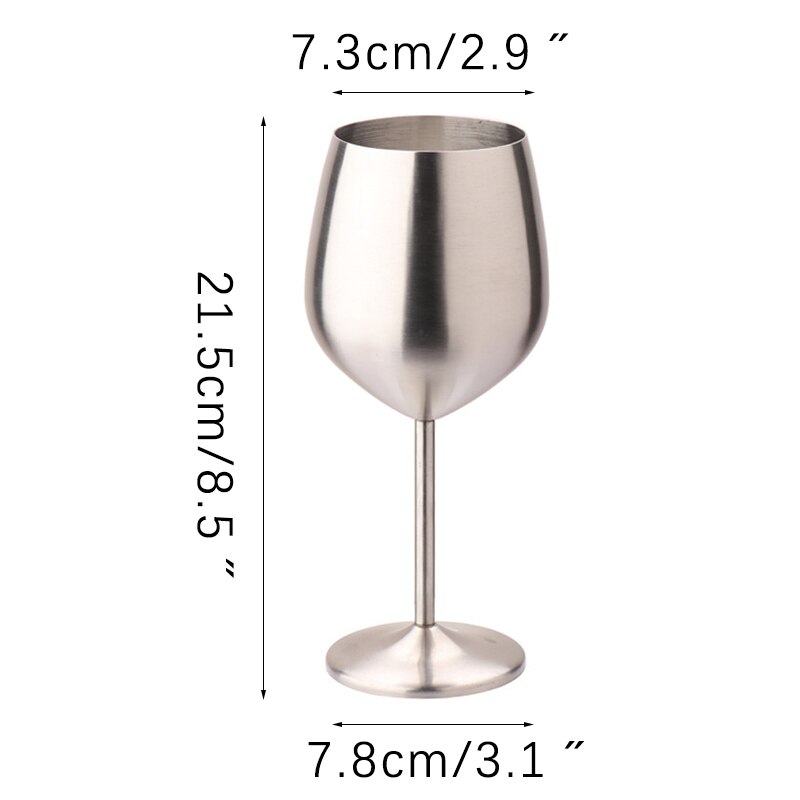 304 Stainless Steel Goblet Wine Glass Juice Drink Goblet Shatterproof Party Barware Large-Capacity Goblet Bar Accessories: matt 500ml