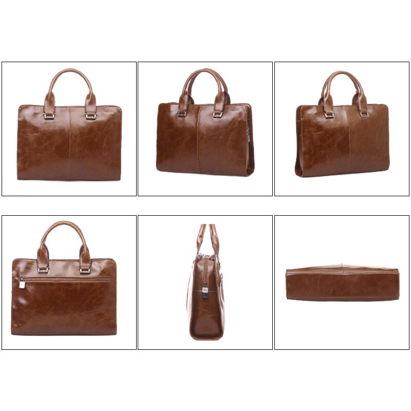 Heren handtas bruin businesstas voor laptop computer aktetas heren retro schoudertas heren documenten opbergtas 13 inch