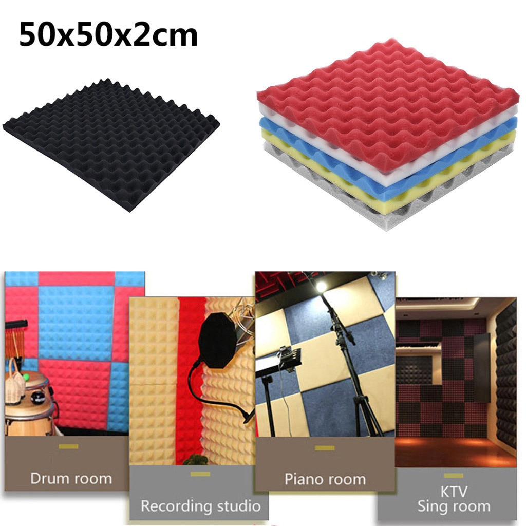 Mousse insonorisée 50x50x2cm | Mousse absorbante sonore, panneau acoustique, fichier d'absorption de bruit, pour salle Audio KTV