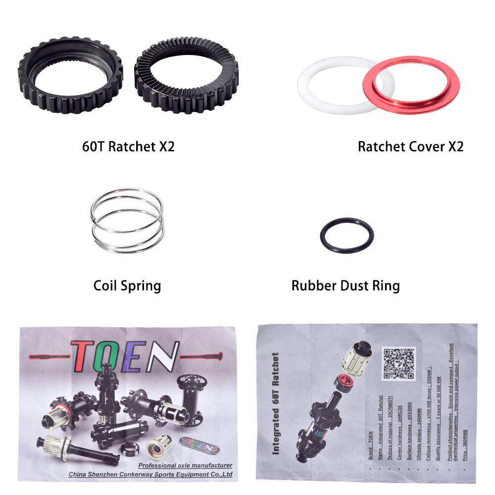 SWTXO 60T Integrated Star Ratchet Bicycle Hub Upgrade Kit for X1600/X1700/1501 Wheel for 190/240S/340/350/440/540 DT Swiss Hub