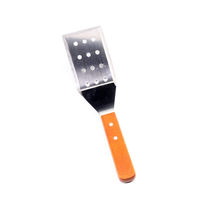 Wood Handle Heavy Duty Hamburger Turner / Spatula with Cutting Edge, 2.95-Inch Wide Blade, 11.5-Inch BBQ Tools: Perforated face