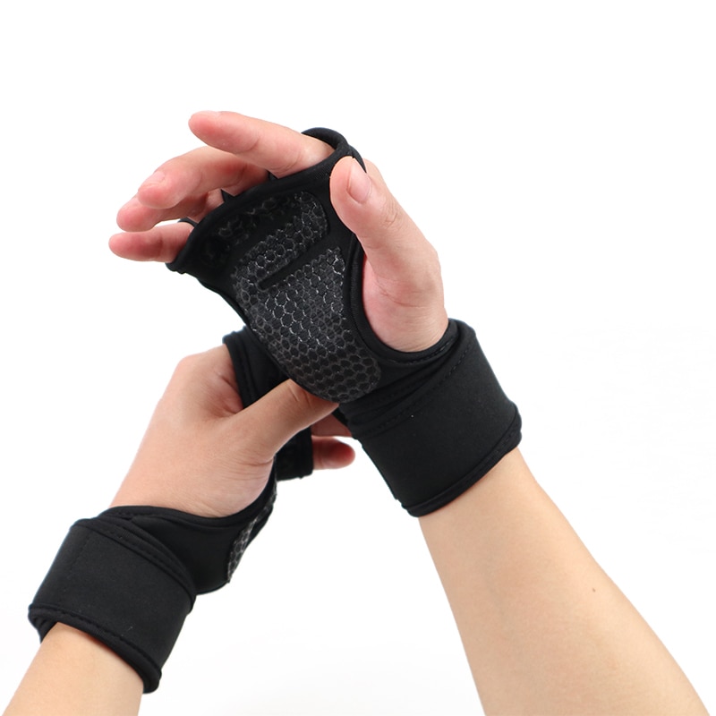 Neue 1 Paar Gewicht Lifting Handschuhe Frauen Männer Fitness Sport Bodybuilding Gymnastik Griffe Gym Hand Palm Schutz Handschuhe