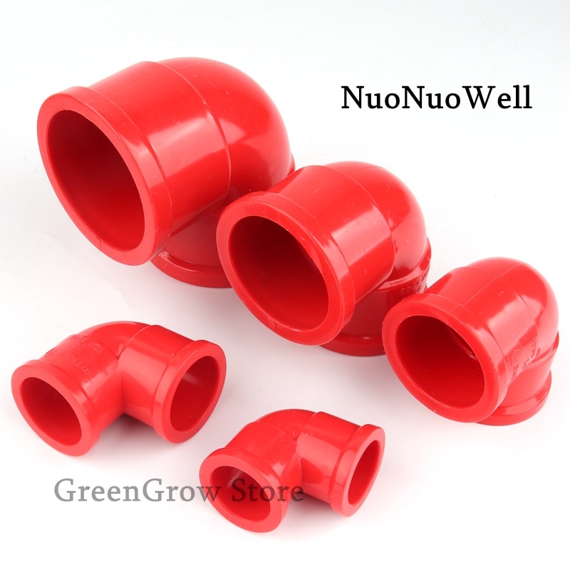 10pcs Thickened Red PVC Elbow Joint Aquarium Tank UPVC Connector Garden Irrigation Water Pipe Connectors Socket Tube Joints
