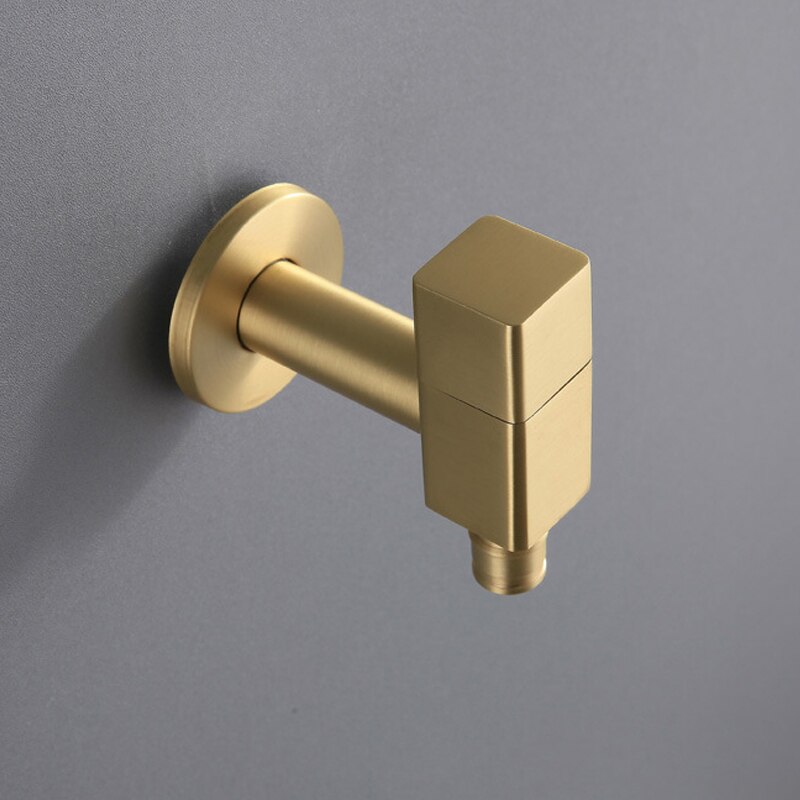 Brushed Gold Faucet Wall 1/2 Washing Machine Tap Outdoor Mop Sink Bibcock Brass Bathroom Kran Laundry Water Grifo WC Accessories