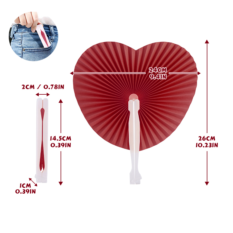 Bunte, herzförmige papierfächer zum selberfalten – 30/60/100 stück – Ideal für hochzeitsgäste und festliche anlässe.: Königsblau / 5.7 zoll