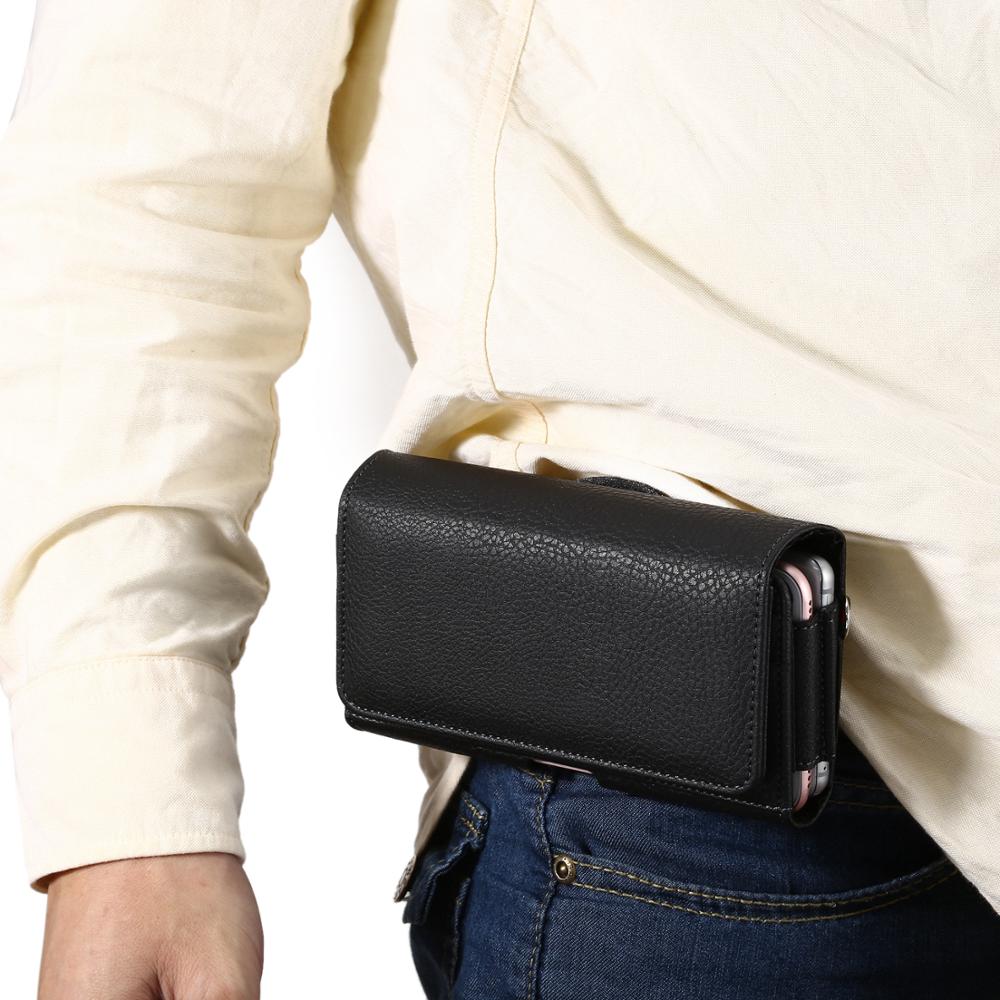 Voor Iphone Xs/X Universele Lederen Wallt Riem Telefoon Holster Voor Iphone Xs Max/8P/7P/6P, voor Samsung S20/S10 + / S9 + / S8 +