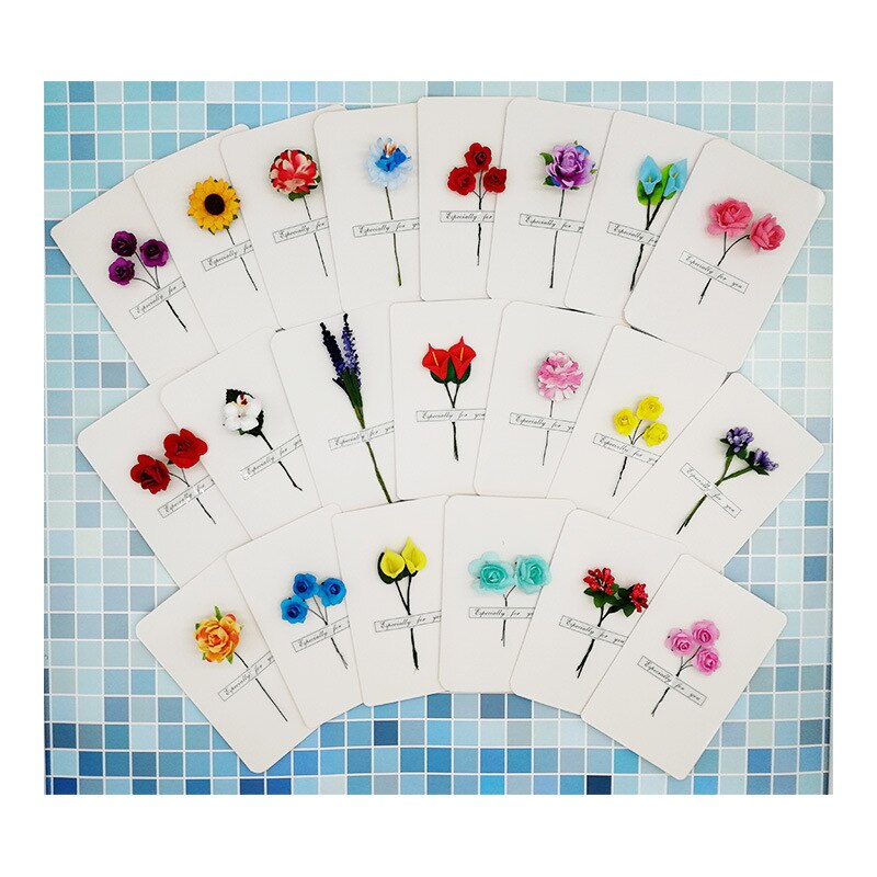 1pcs Box Kawaii Dried Flowers Cards Invitations Postcards Card Invitations Postcards Wedding Party Festival Greet