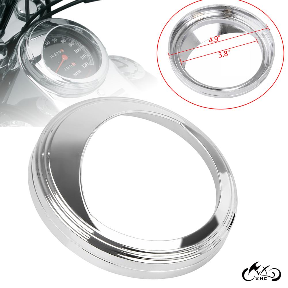 Cadre de compteur de vitesse chromé, 5 pouces, pour Harley, Softail, Springer, FXST, Road Glide, FLTRX, Sportster, 883, 1200