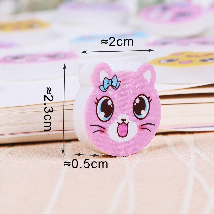 4 Uds Mini Borrador de gato bonito animal goma gomas borrar escuela suministros niños papelería de aprendizaje Material Escolar